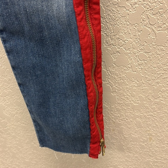 Etienne Marcel Los Angeles Red Zipper Ankle Jeans Size 29 - Picture 4 of 8